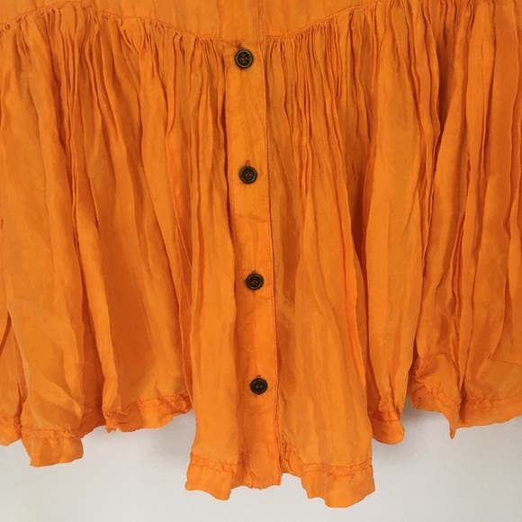 Retro Bright Orange Silk Sundress - Picture 4 of 6